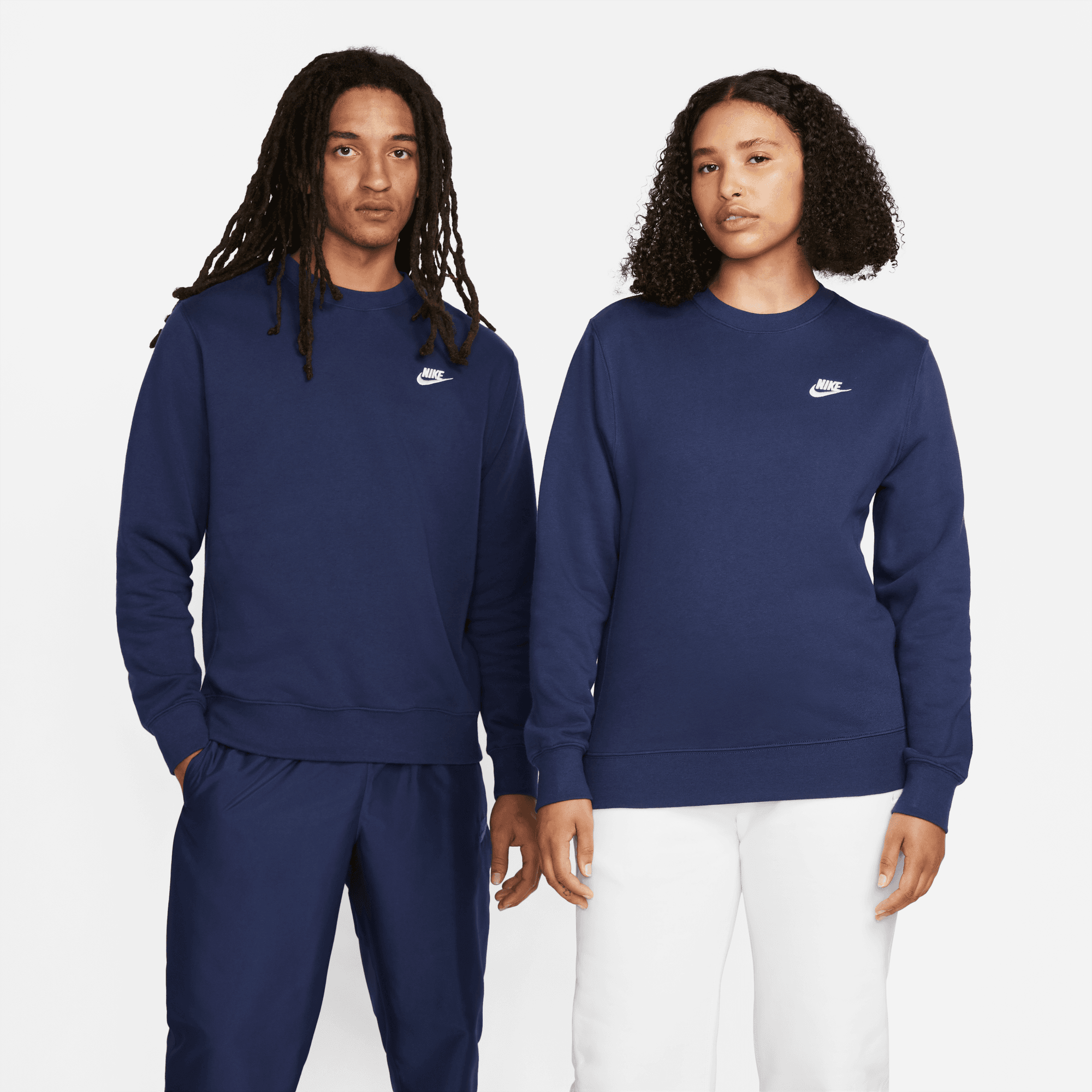 Nike NSW Club Crew Pullover - Midnight Navy / White