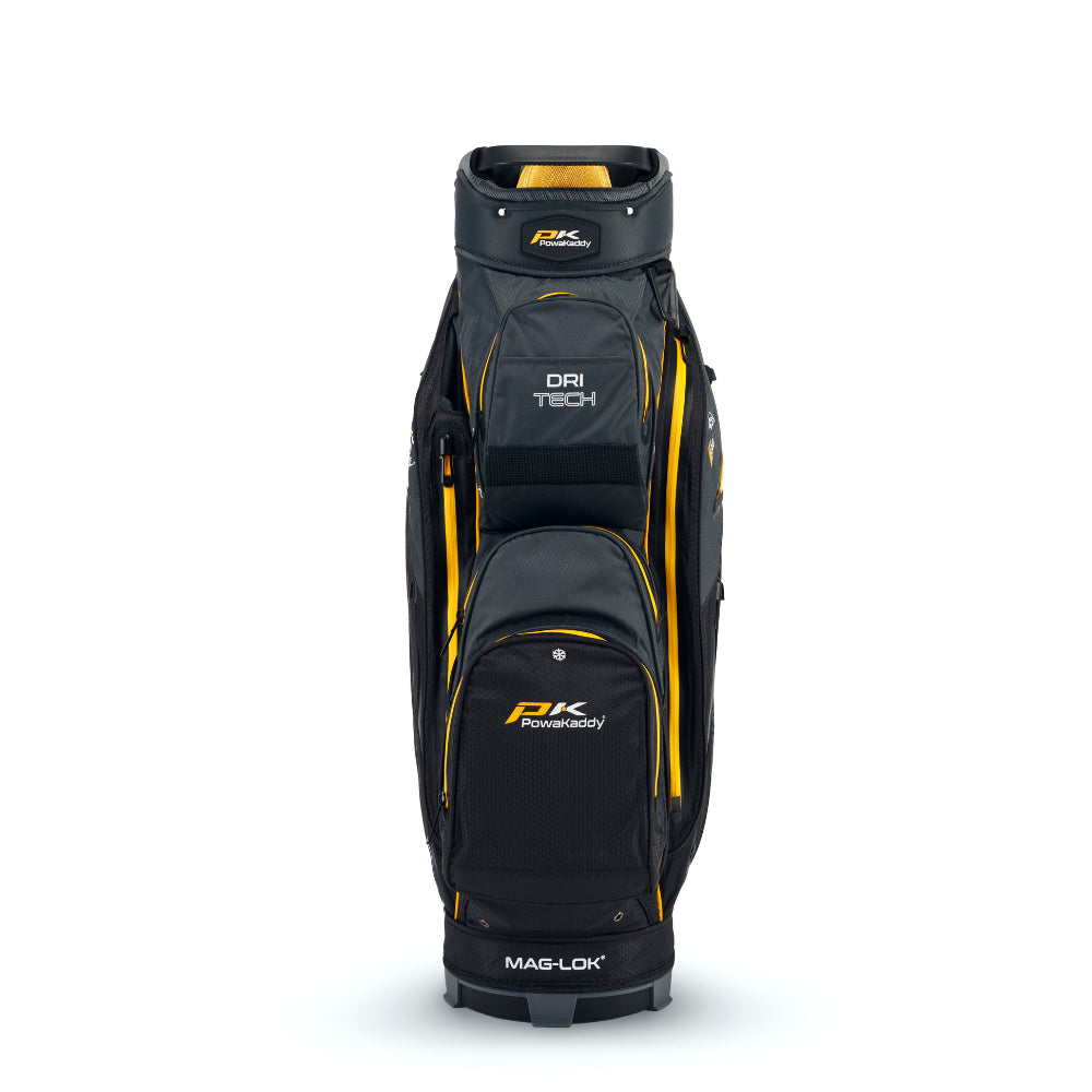 Powakaddy 2024 Dri Tech Cart Bag - Black / Gun Metal / Yellow