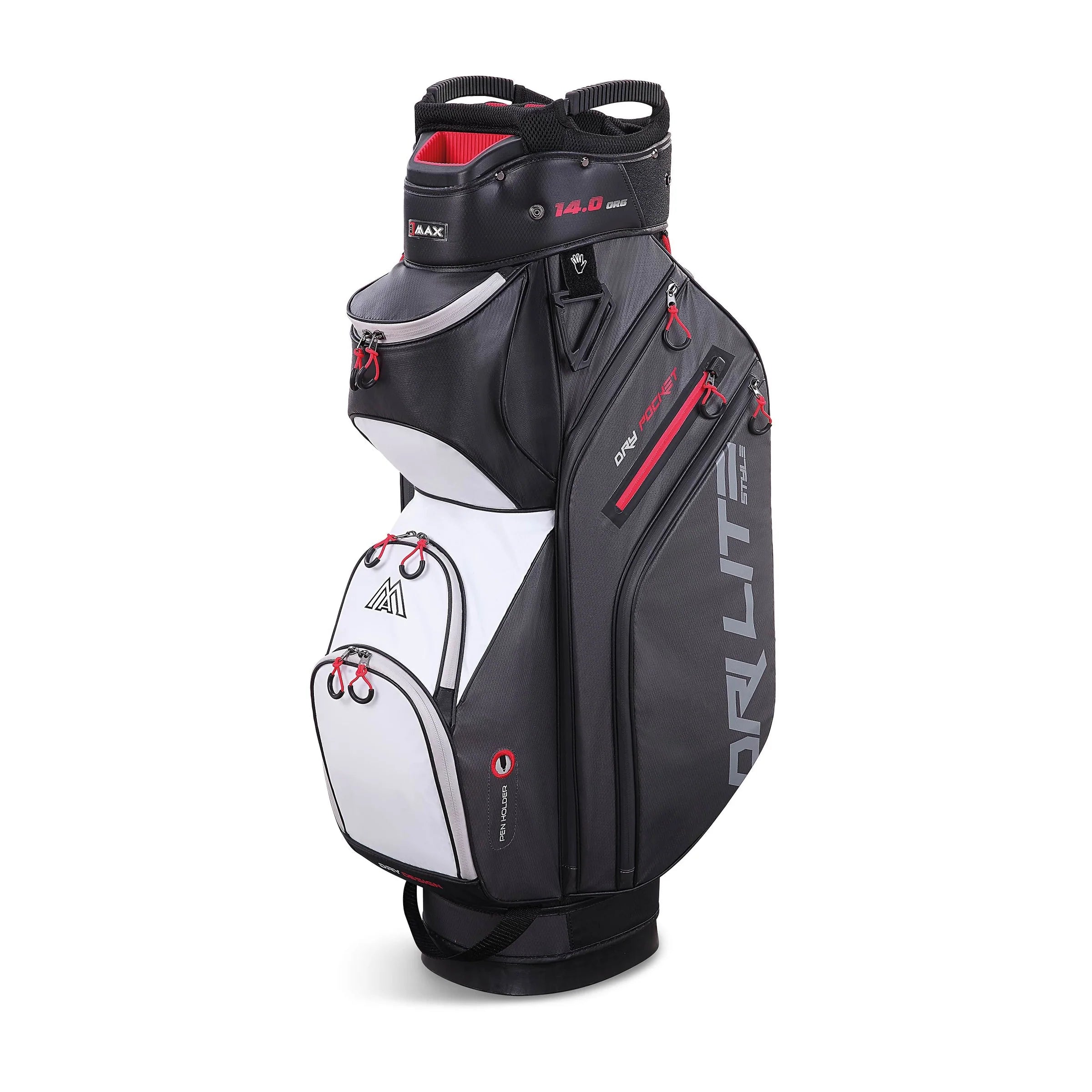 Big Max Dri Lite Style Golf Cart Bag - Charcoal / Black / White / Red