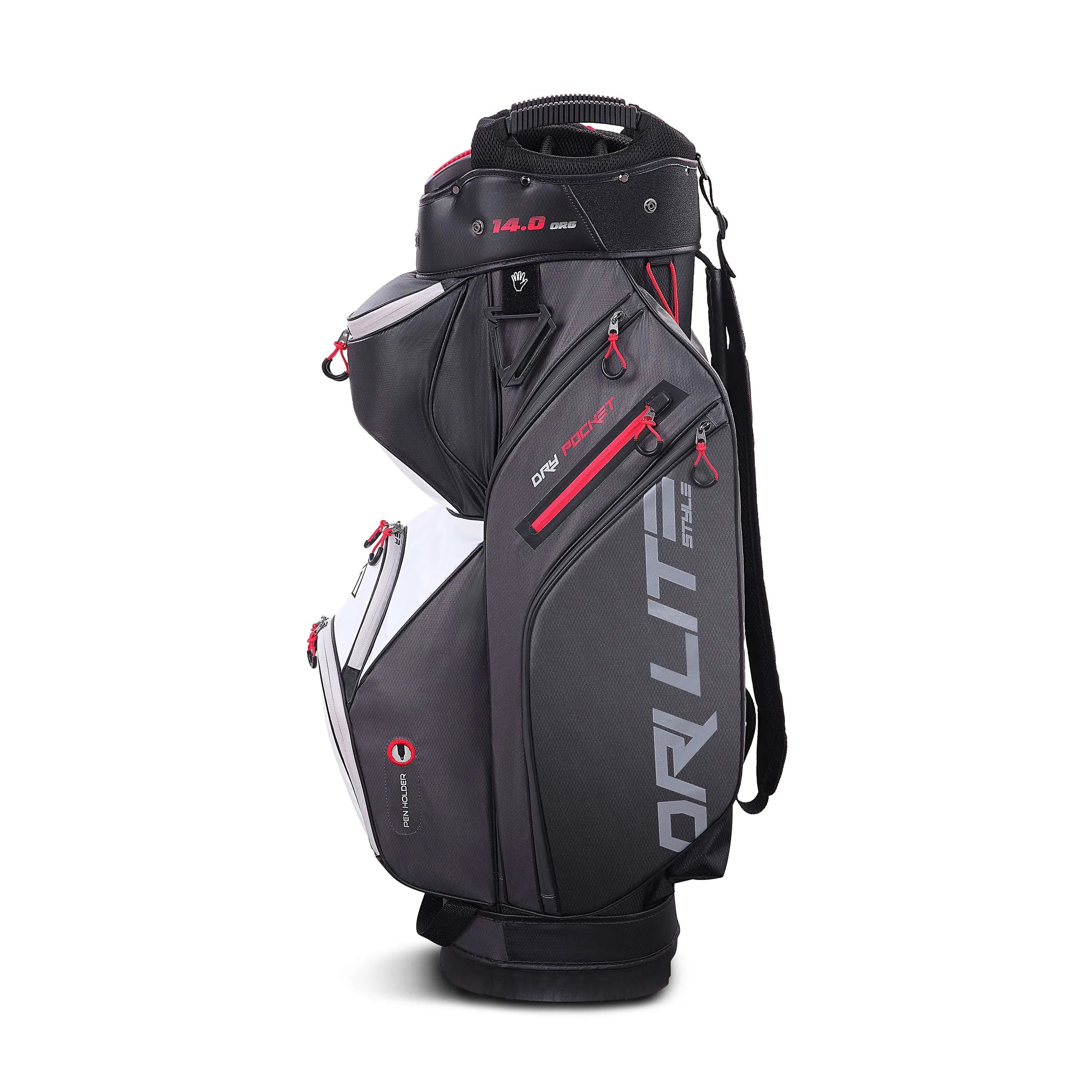 Big Max Dri Lite Style Golf Cart Bag - Charcoal / Black / White / Red