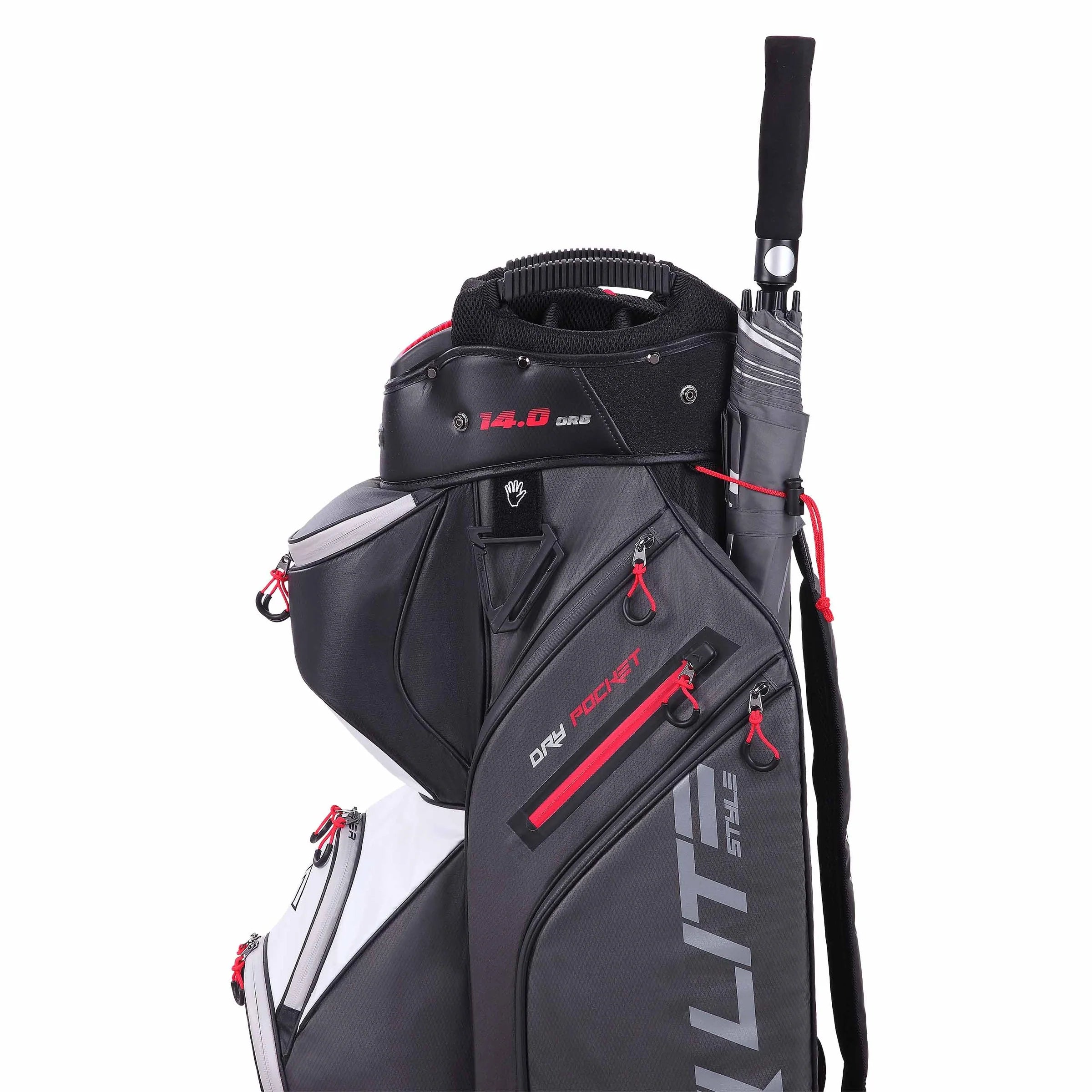 Big Max Dri Lite Style Golf Cart Bag - Charcoal / Black / White / Red