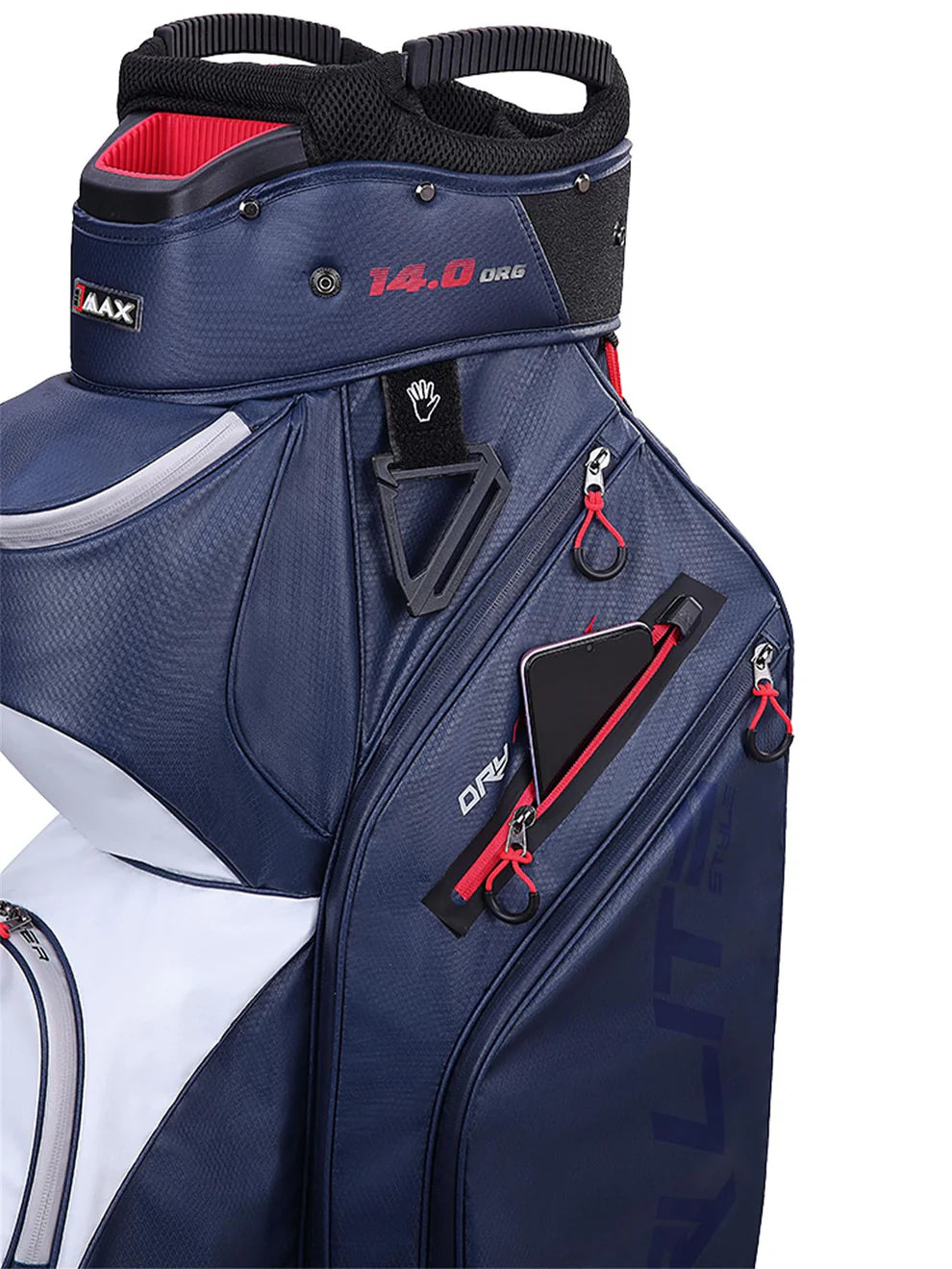 Big Max Dri Lite Style Golf Cart Bag - Navy / White / Red