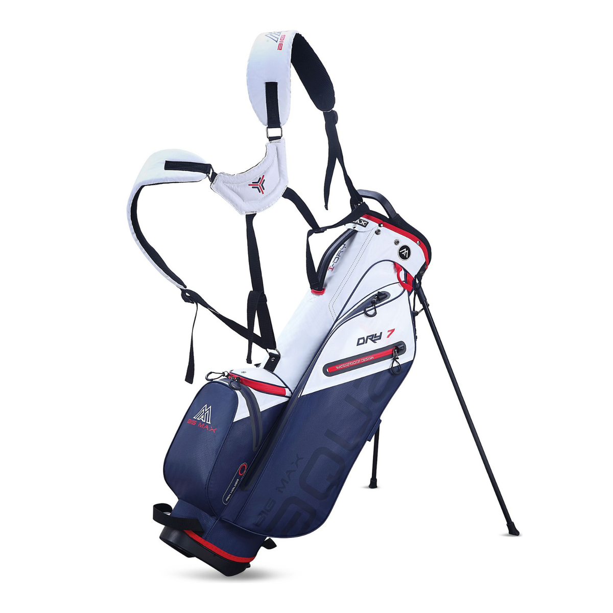 Big Max Dri Lite Seven G Golf Stand Bag - Navy / White / Red