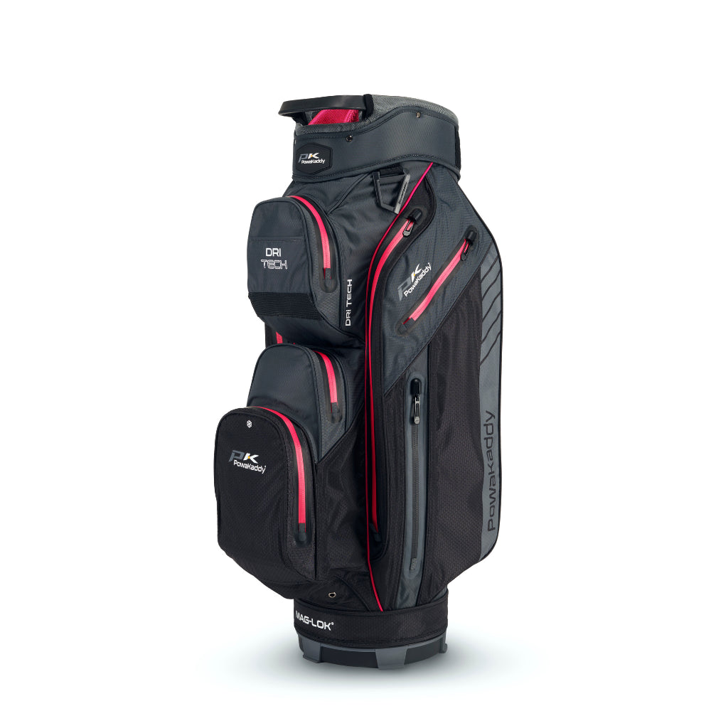 Powakaddy 2024 Dri Tech Cart Bag - Black / Gun Metal / Pink