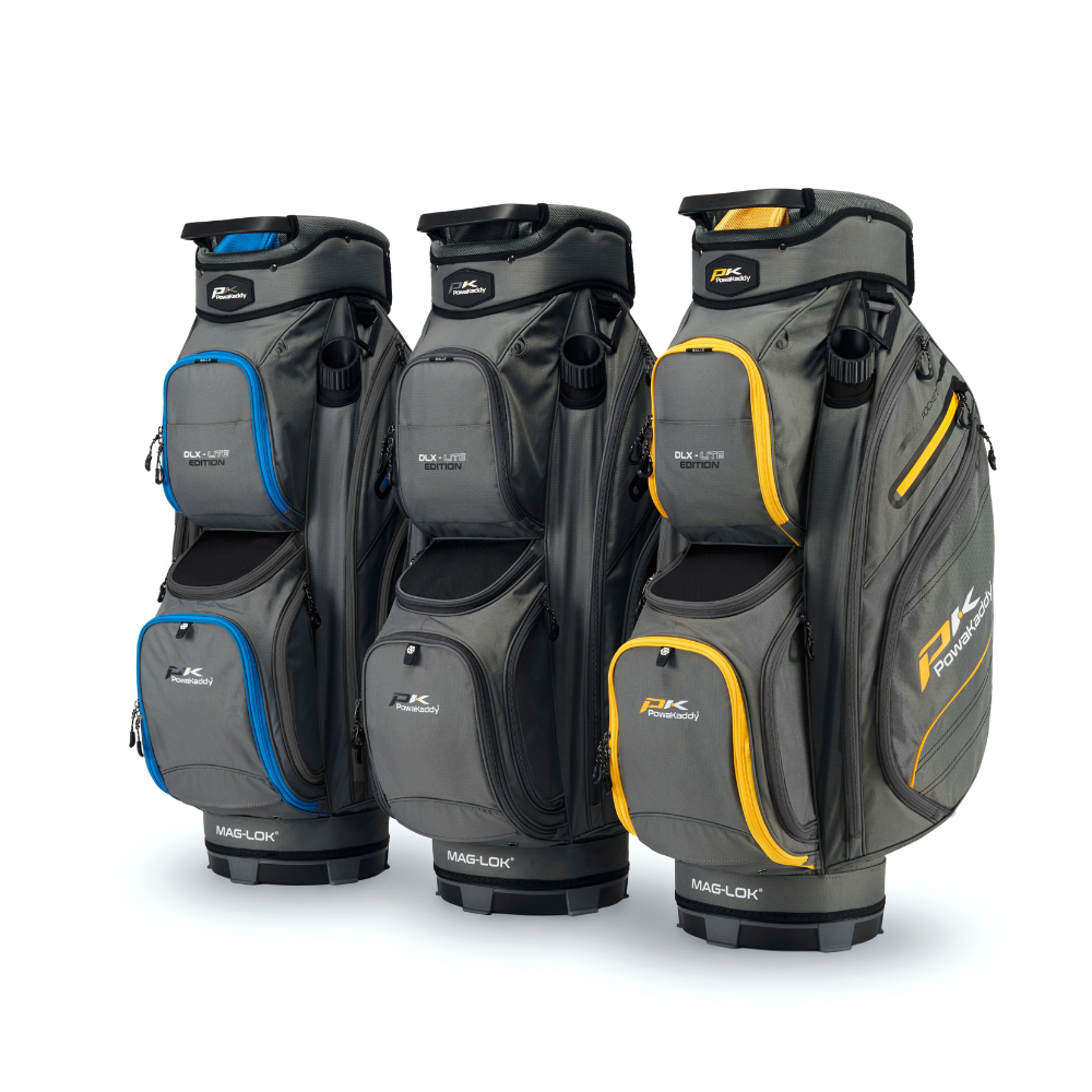 Powakaddy 2024 DLX-Lite Cart Bag - Gun Metal / Yellow