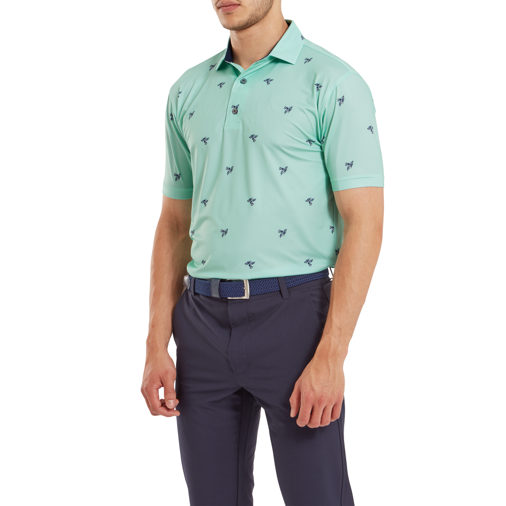 FootJoy Thistle Print Mens Golf Polo Shirt