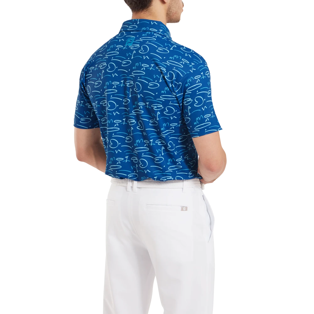 FootJoy Golf Course Doodle Pique Mens Golf Polo Shirt