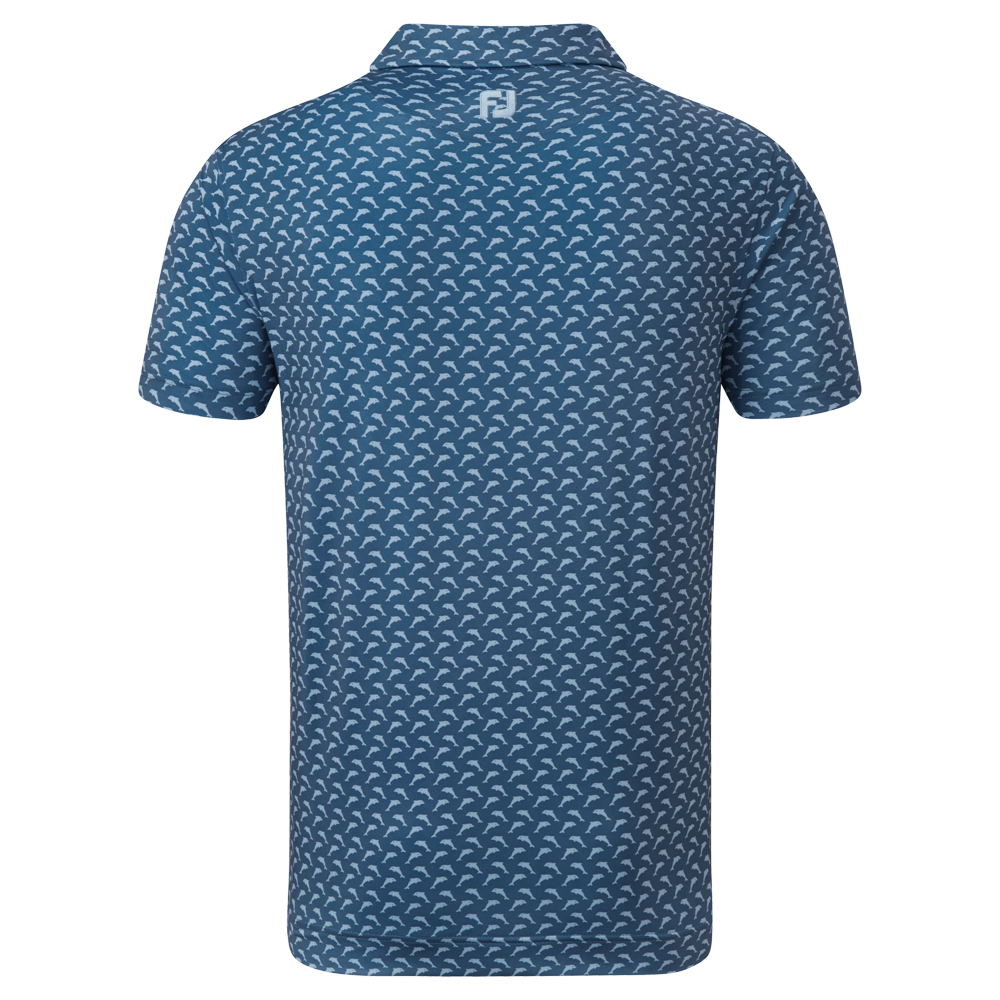 FootJoy Leaping Dolphins Print Lisle Mens Golf Shirt