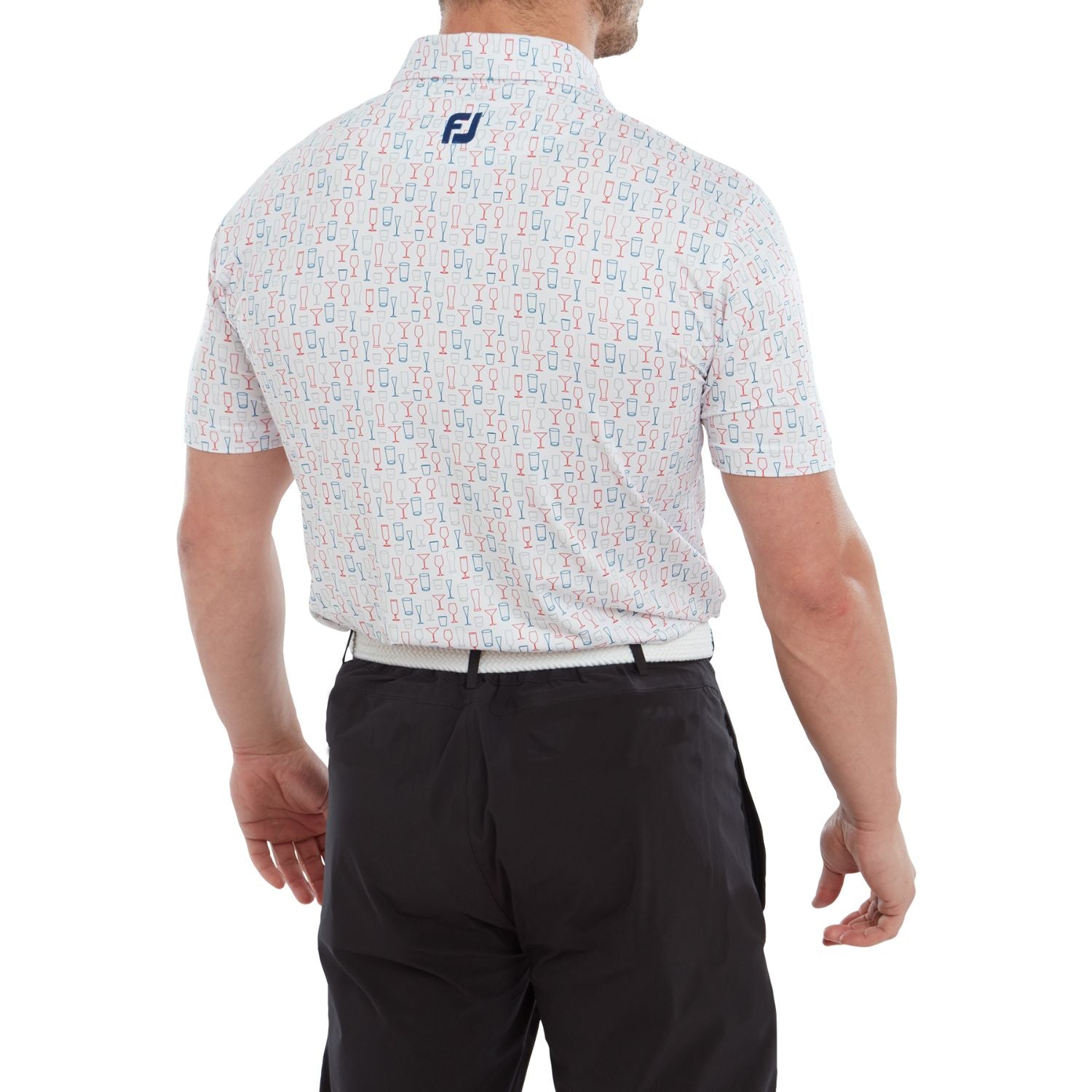 FootJoy Glass Print Lisle Mens Golf Polo Shirt