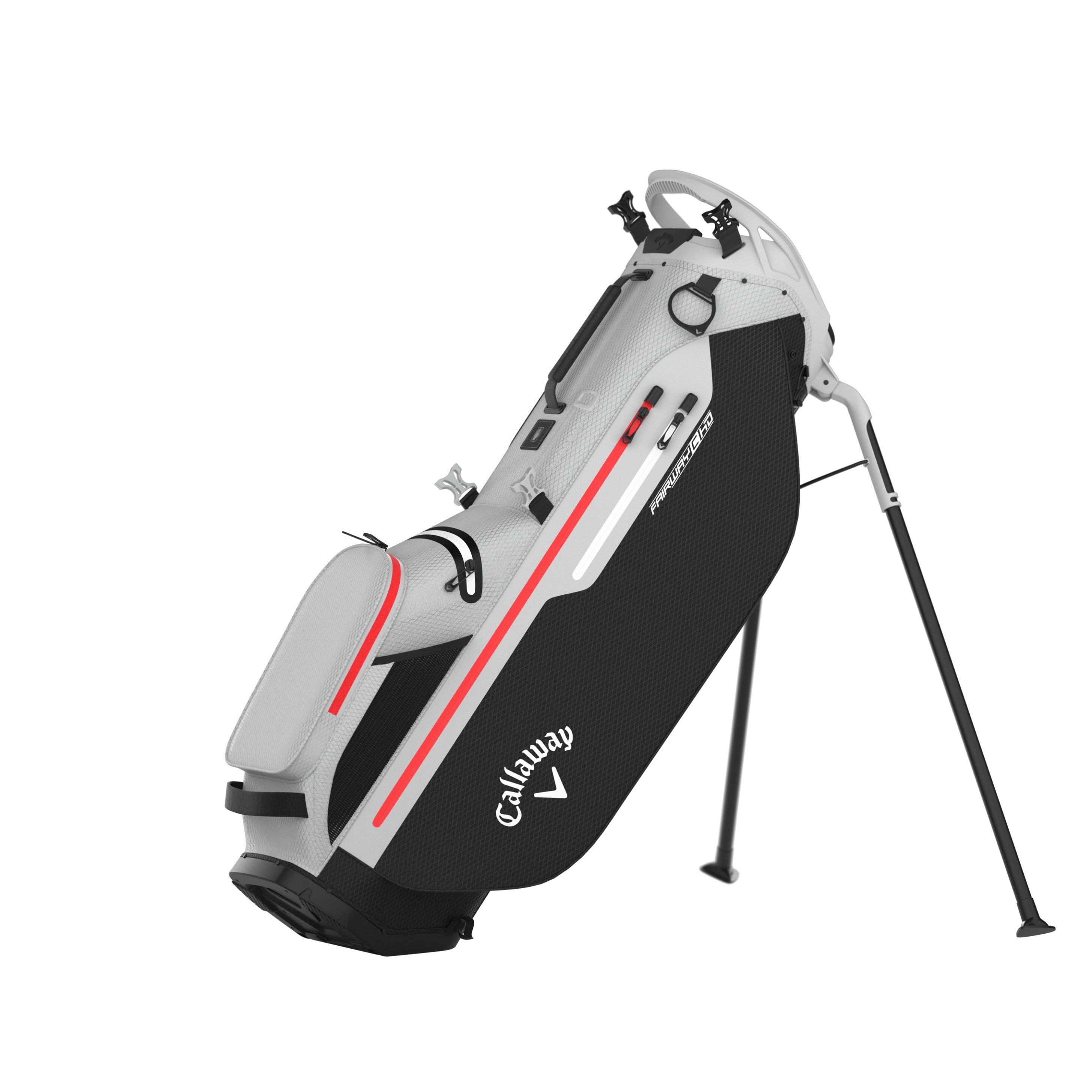 Callaway Fairway C HD Stand Bag 24 - Black/Light Grey/Red