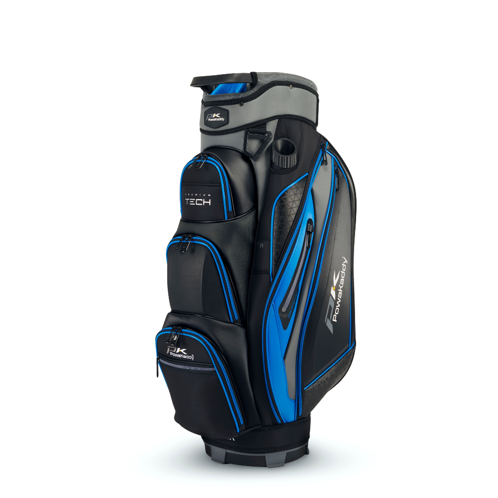 PowaKaddy Premium Tech Golf Bag - Gun Metal / Blue