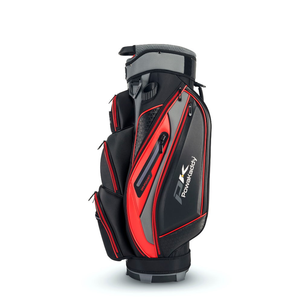 PowaKaddy Premium Tech Golf Bag - Gun Metal / Red