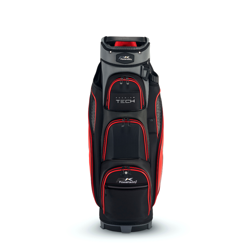 PowaKaddy Premium Tech Golf Bag - Gun Metal / Red