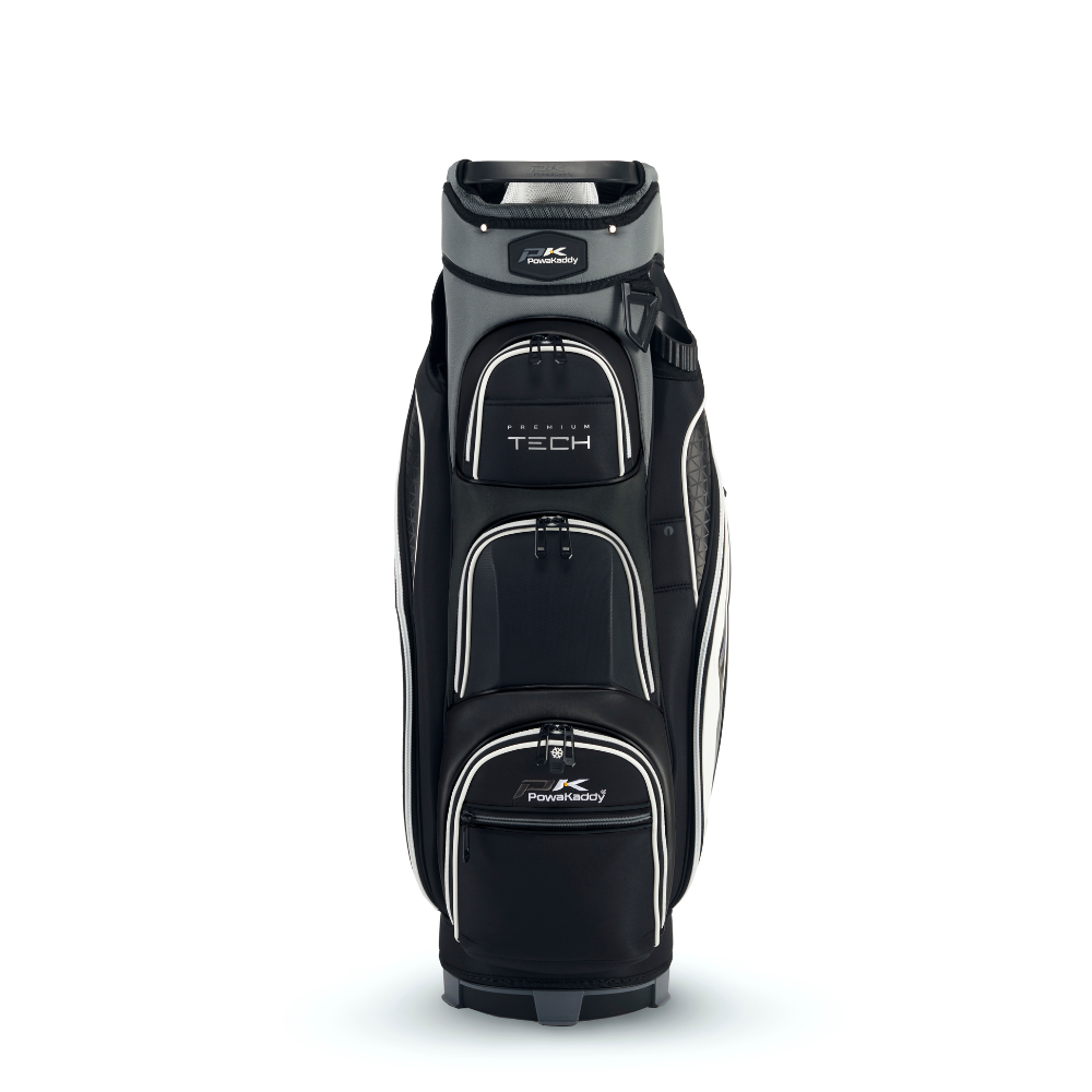 PowaKaddy Premium Tech Golf Bag - Gun Metal / White