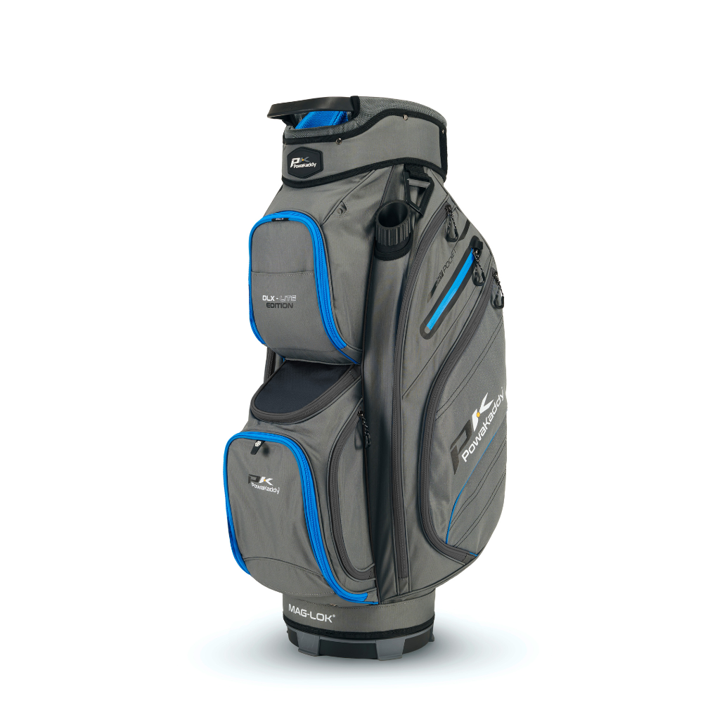 Powakaddy 2024 DLX-Lite Cart Bag - Gun Metal / Blue