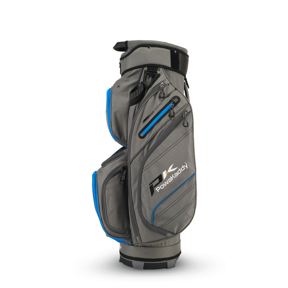 Powakaddy 2024 DLX-Lite Cart Bag - Gun Metal / Blue