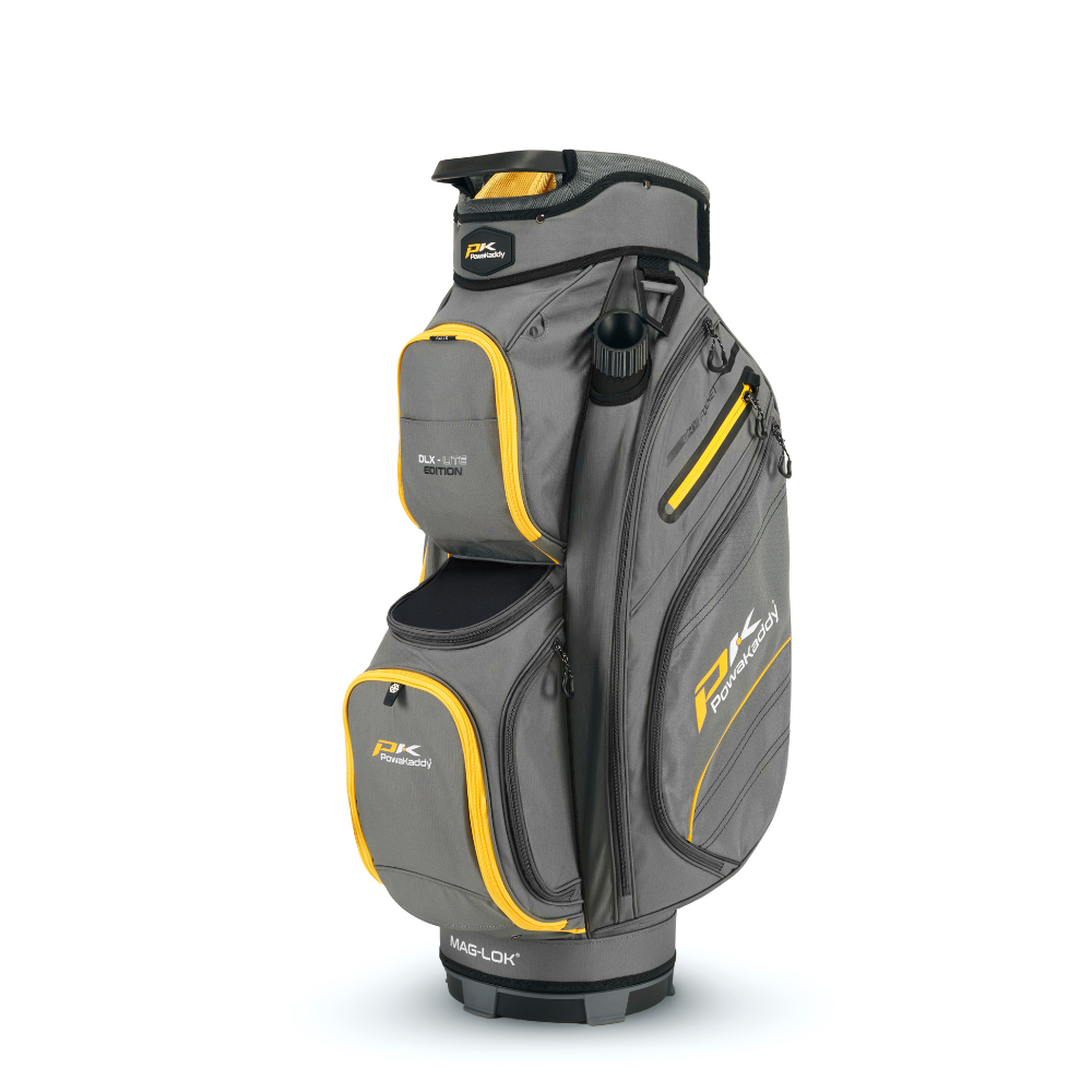 Powakaddy 2024 DLX-Lite Cart Bag - Gun Metal / Yellow