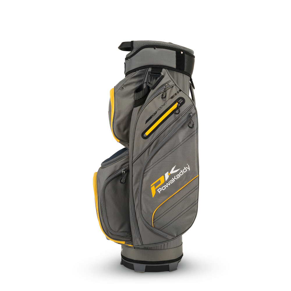 Powakaddy 2024 DLX-Lite Cart Bag - Gun Metal / Yellow