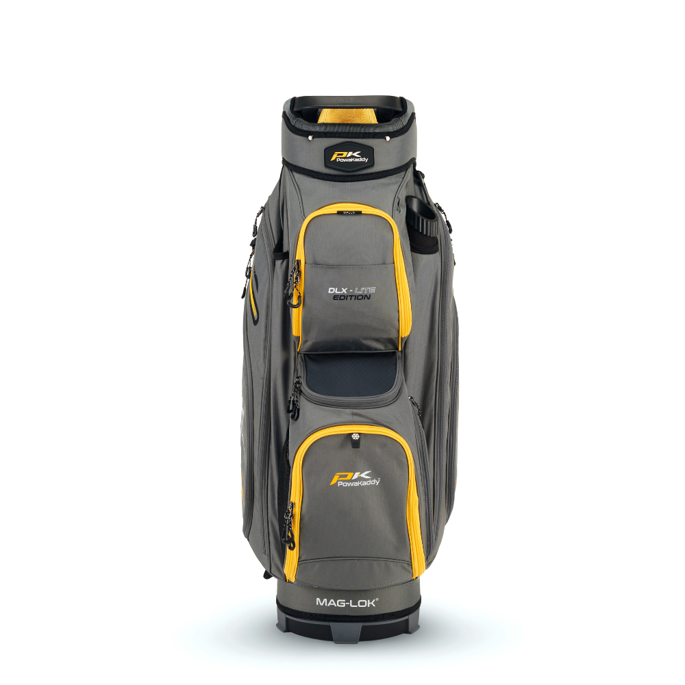 Powakaddy 2024 DLX-Lite Cart Bag - Gun Metal / Yellow