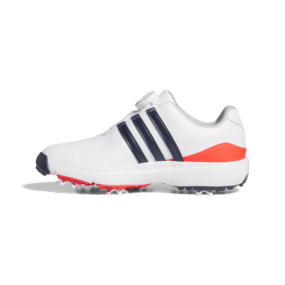 adidas Tour360 Boa Junior Golf Shoes - Cloud White / Collegiate Navy / Lucid Red - adidas