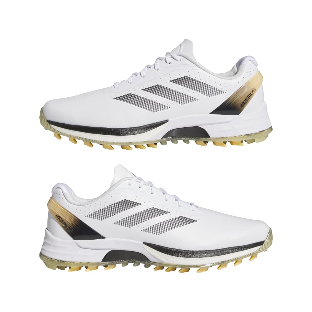 adidas Adizero ZG Spikeless Golf Shoes - White / Black / Ice Tan
