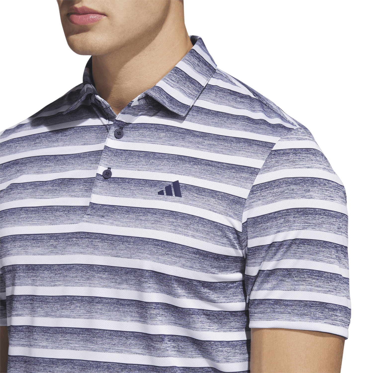 adidas Two Colour Stripe Golf Polo Shirt