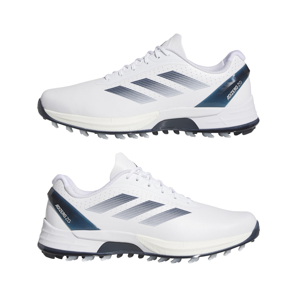 adidas Adizero ZG Spikeless Golf Shoes - White / Collegiate Navy