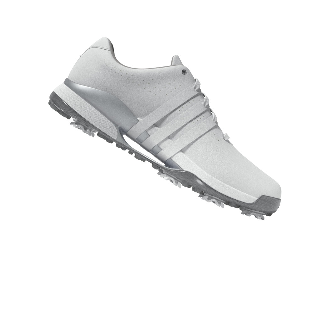 adidas Tour 360 Spiked Golf Shoes - White / White / Silver Metallic