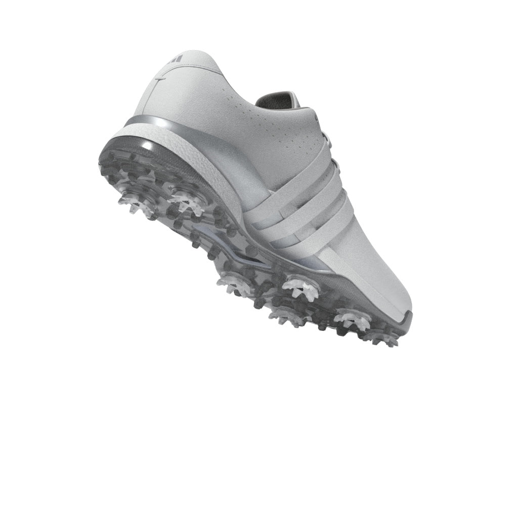 adidas Tour 360 Spiked Golf Shoes - White / White / Silver Metallic