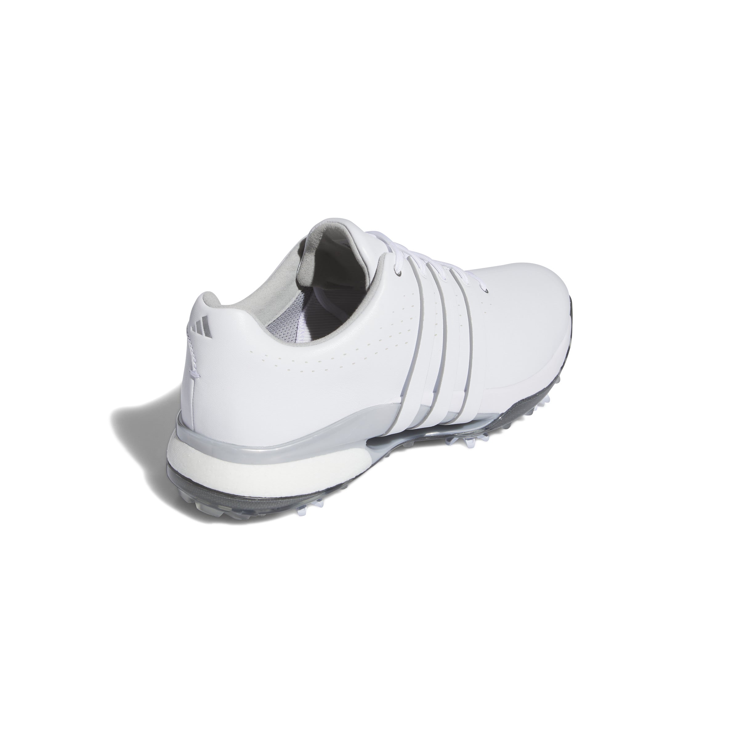 adidas Tour 360 Spiked Golf Shoes - White / White / Silver Metallic