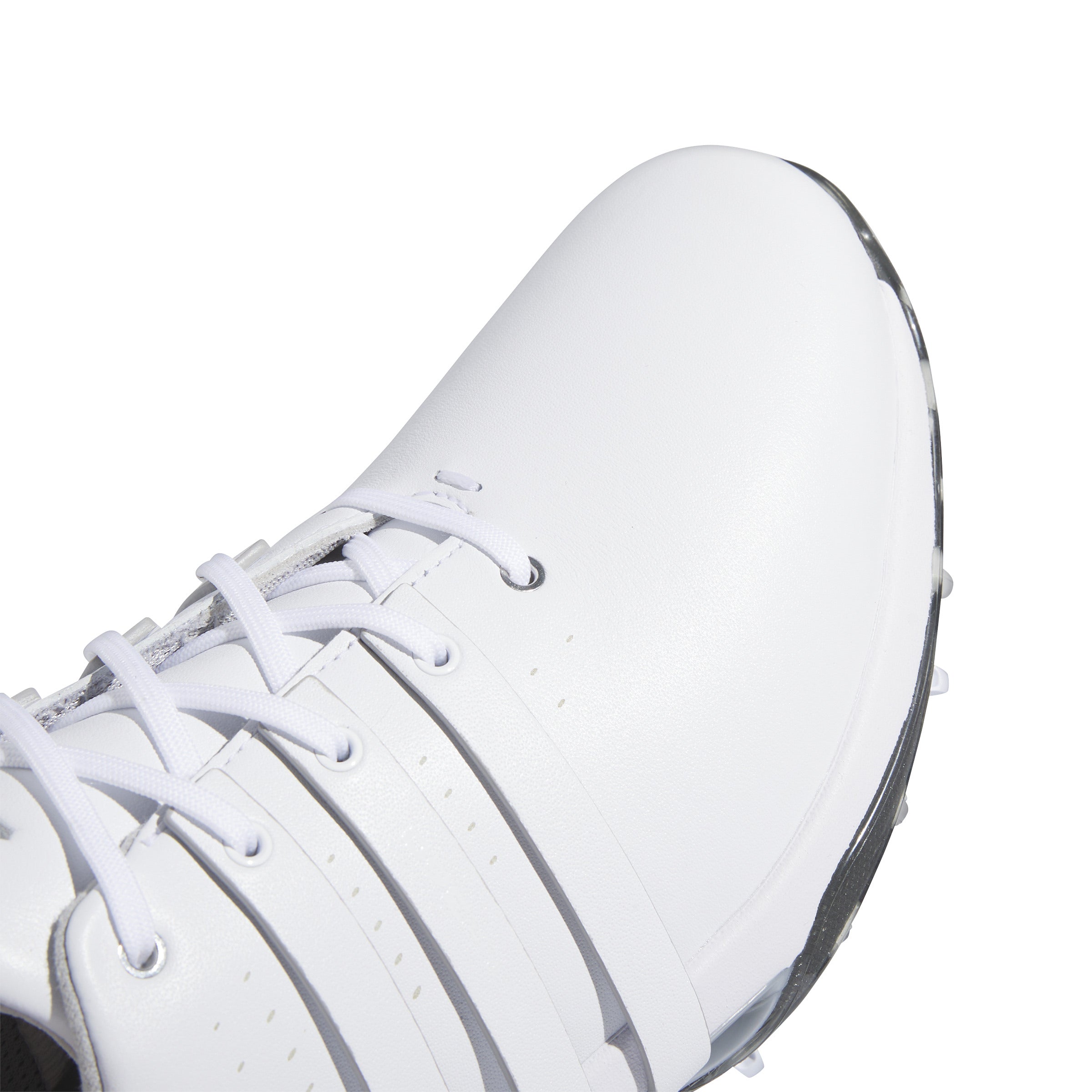 adidas Tour 360 Spiked Golf Shoes - White / White / Silver Metallic