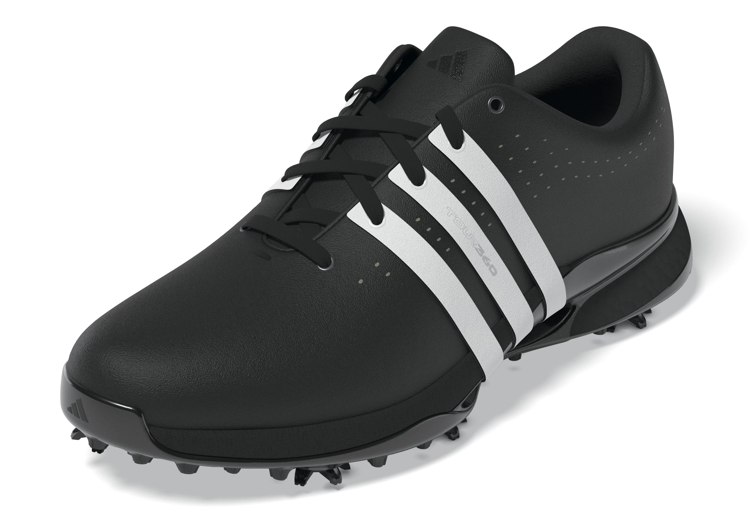 adidas Tour 360 Spiked Golf Shoes - Black / White
