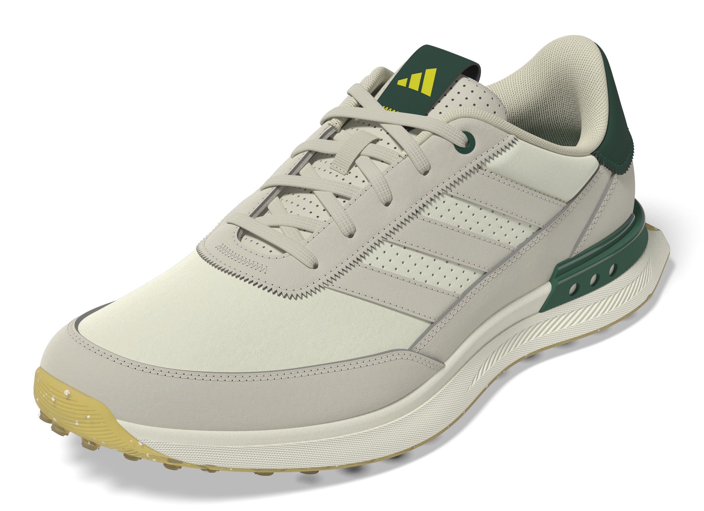 adidas S2G Leather Spikeless Golf Shoes - White / Alumina / Collegiate Green