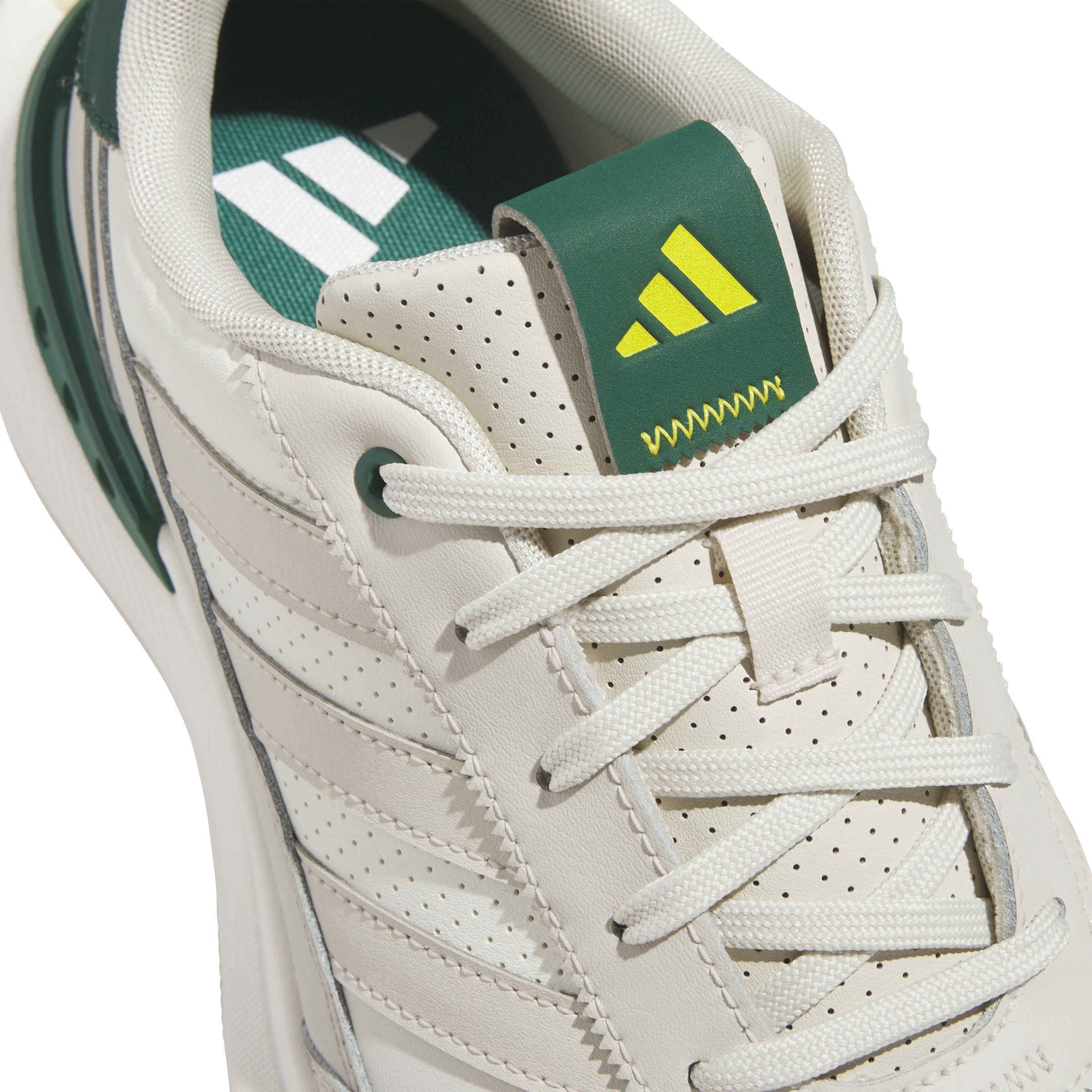 adidas S2G Leather Spikeless Golf Shoes - White / Alumina / Collegiate Green