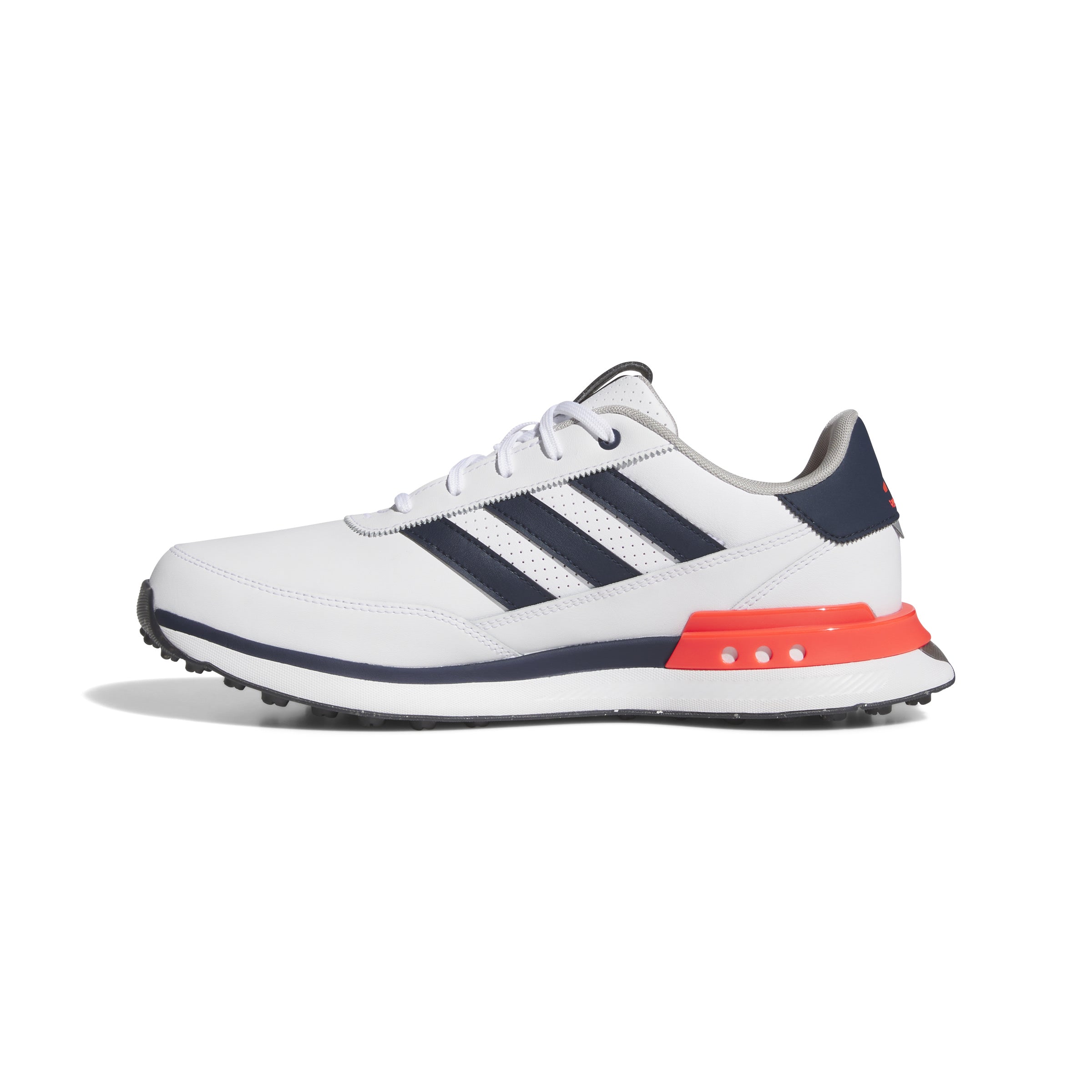 adidas S2G Leather Spikeless Golf Shoes - Cloud White / Collegiate Navy / Lucid Red