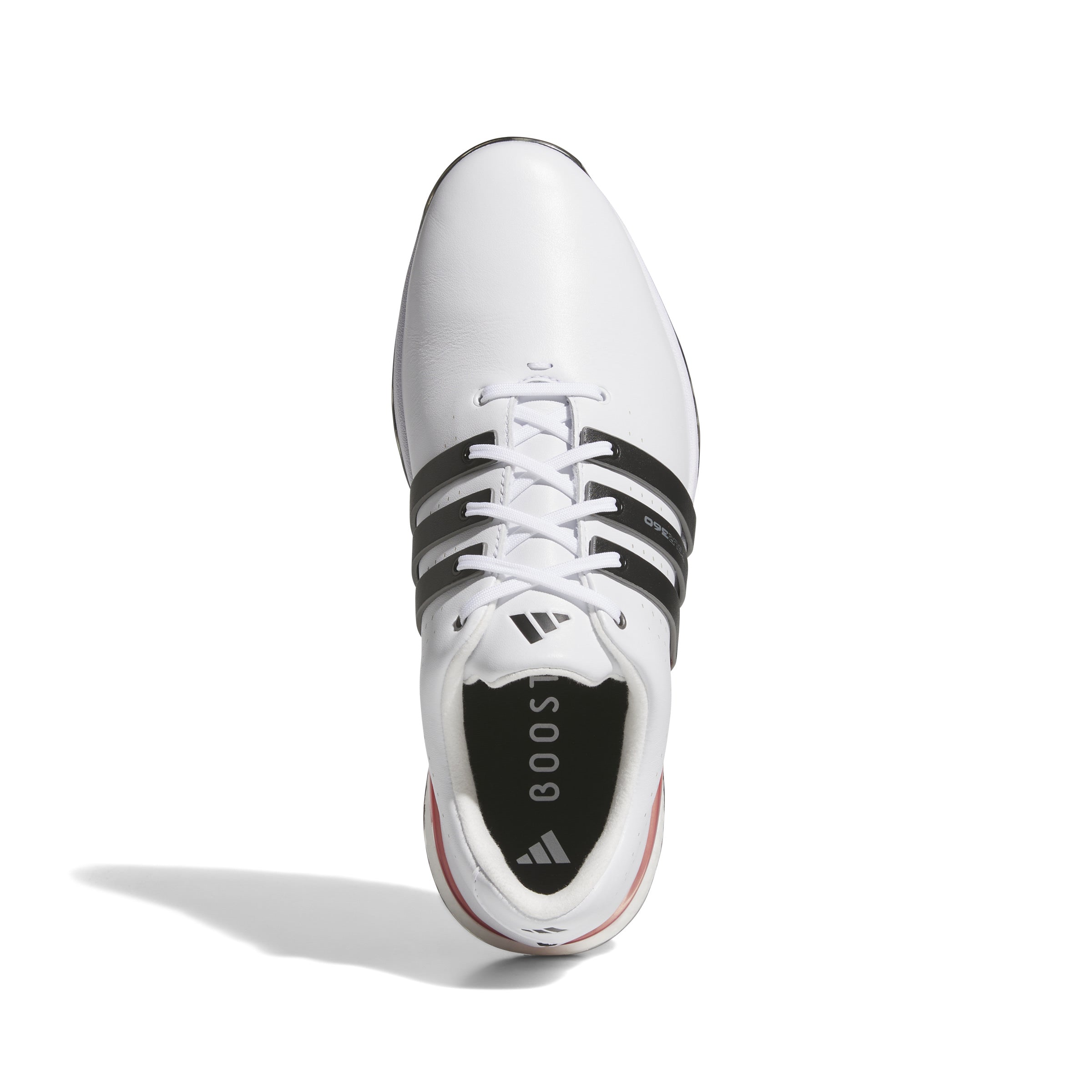 adidas Tour 360 Spiked Golf Shoes - Cloud White / Core Black / Lucid Red