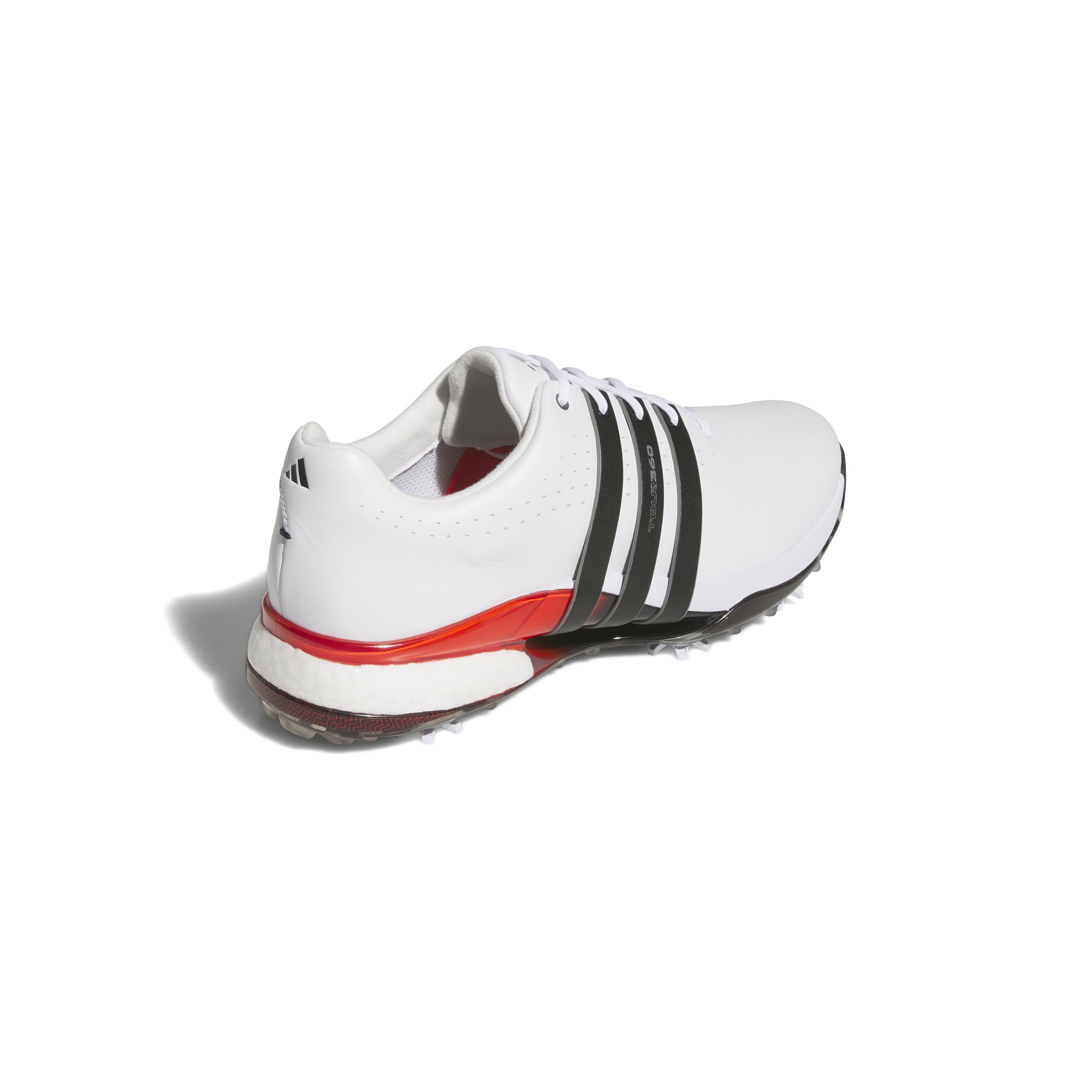 adidas Tour 360 Spiked Golf Shoes - Cloud White / Core Black / Lucid Red