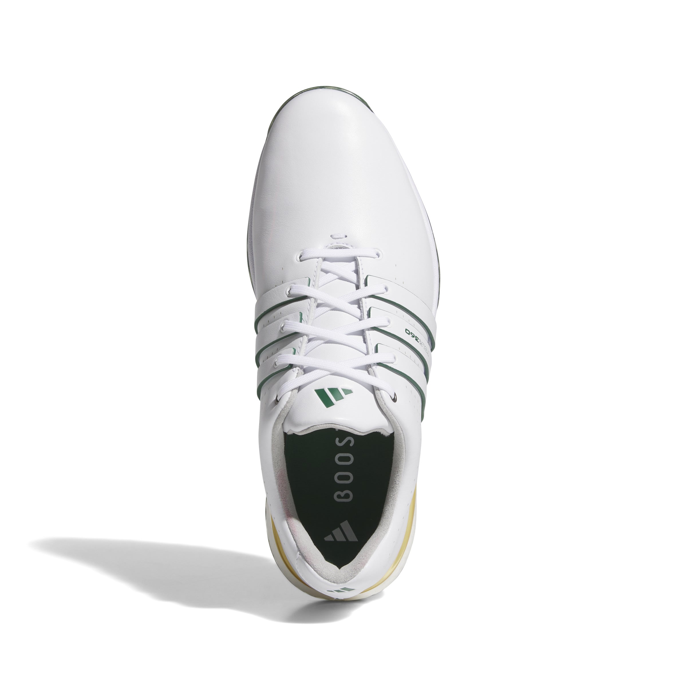 adidas Tour 360 Spiked Golf Shoes - White / Collegiate Green / Yellow