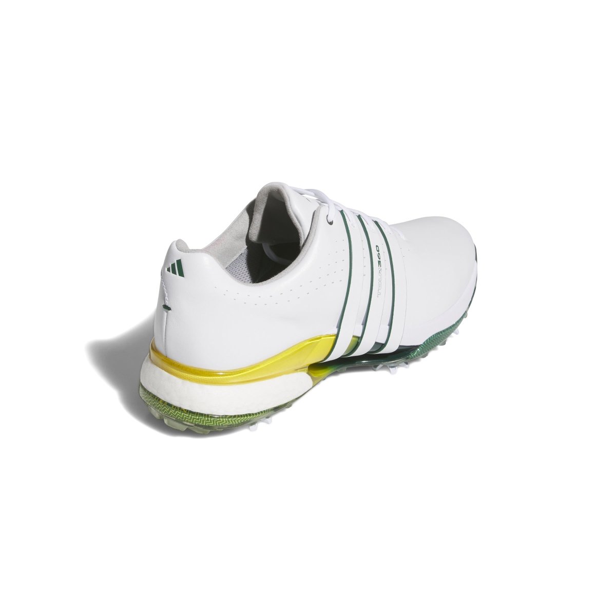 adidas Tour 360 Spiked Golf Shoes - White / Collegiate Green / Yellow - adidas