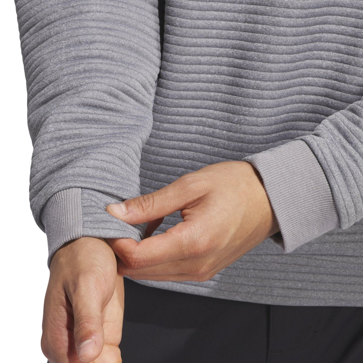 adidas Ultimate365 Dwr Textured Quarter Zip Sweatshirt - Grey Three / White No - adidas