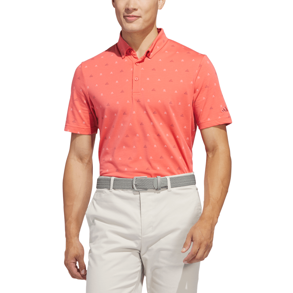 adidas Go-To Mini-Crest Print Mens Golf Polo
