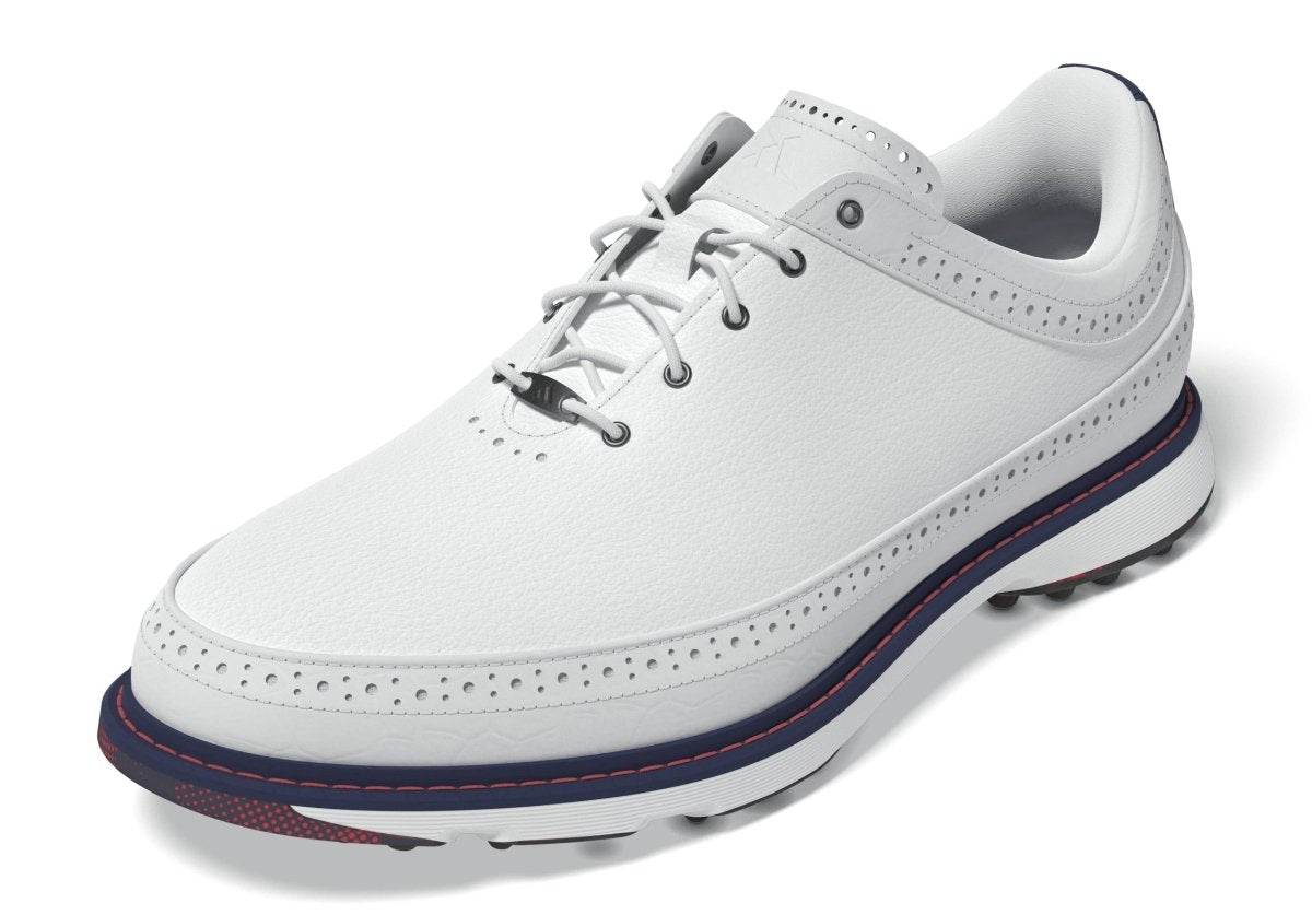 adidas MC80 Spikeless Golf Shoes - White/Collegiate Navy/Better Scarlet - adidas