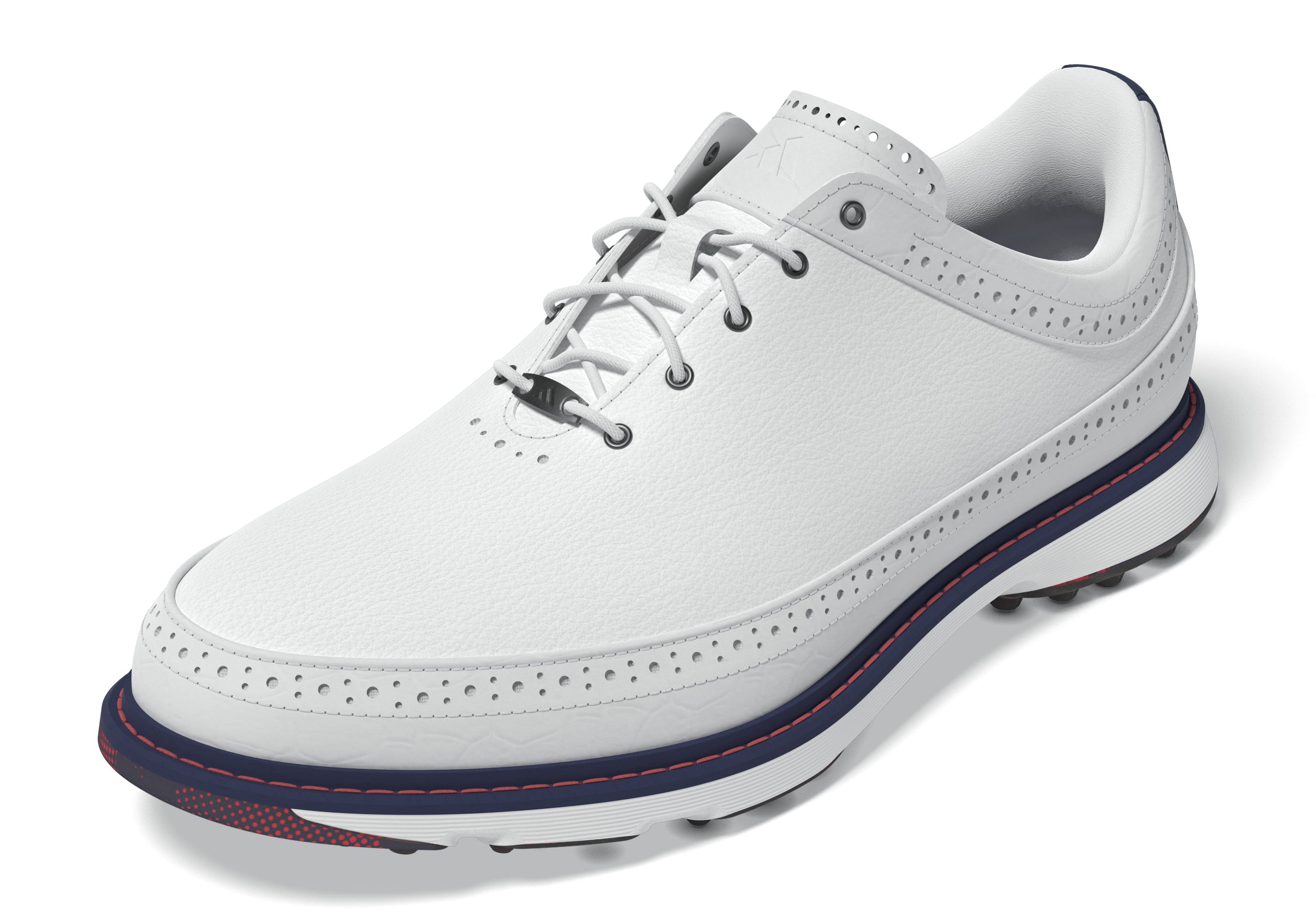 adidas MC80 Spikeless Golf Shoes - White/Collegiate Navy/Better Scarlet