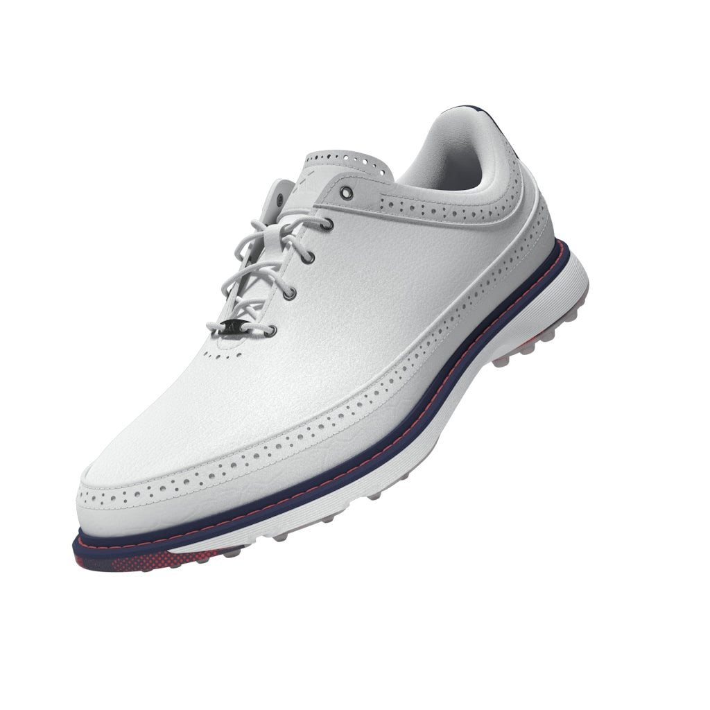 adidas MC80 Spikeless Golf Shoes - White/Collegiate Navy/Better Scarlet