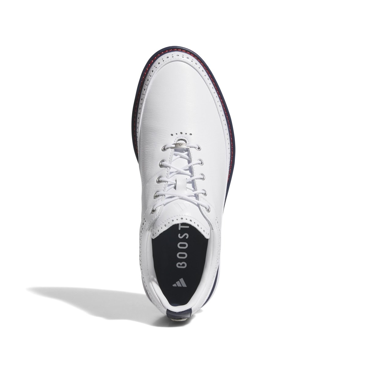 adidas MC80 Spikeless Golf Shoes - White/Collegiate Navy/Better Scarlet - adidas