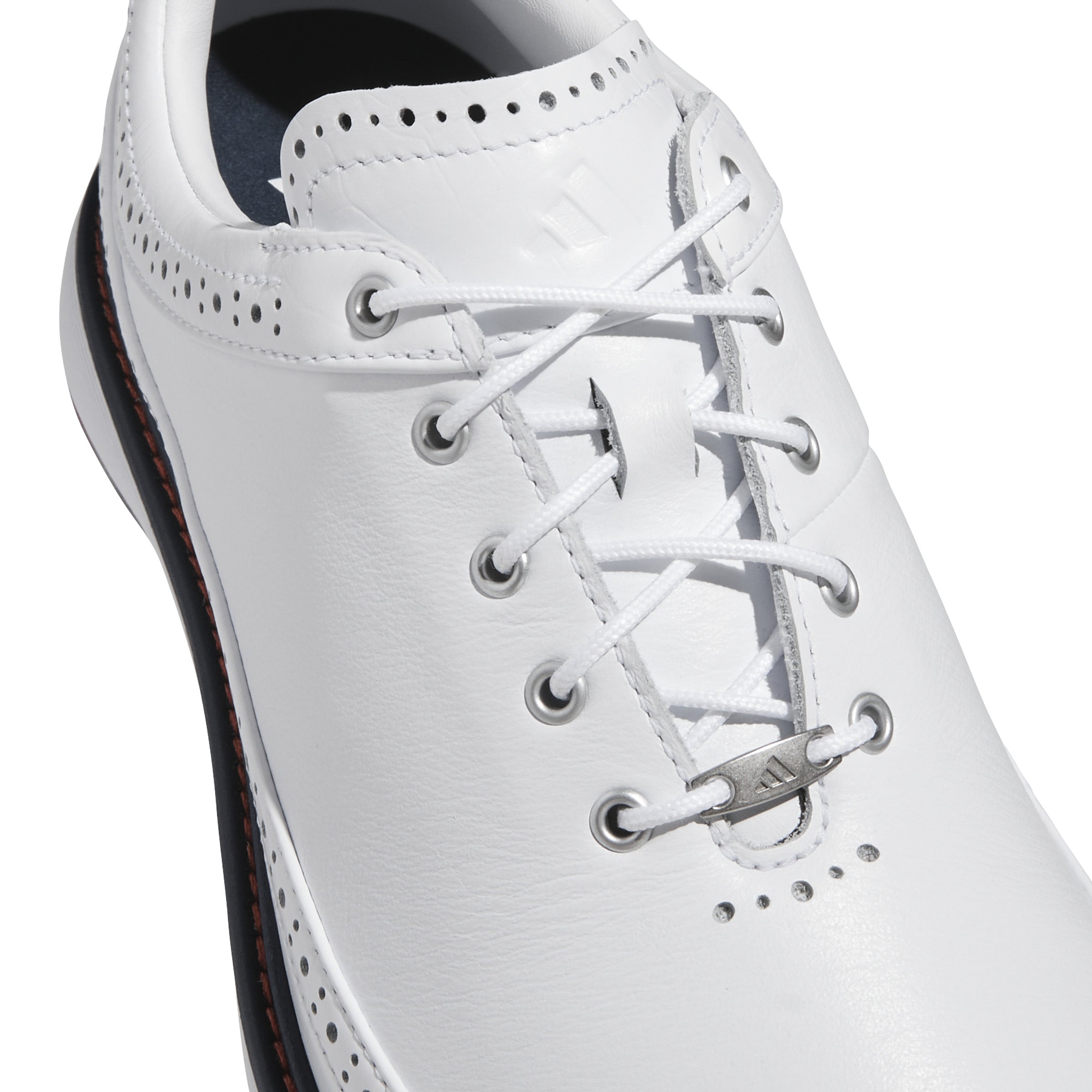adidas MC80 Spikeless Golf Shoes - White/Collegiate Navy/Better Scarlet
