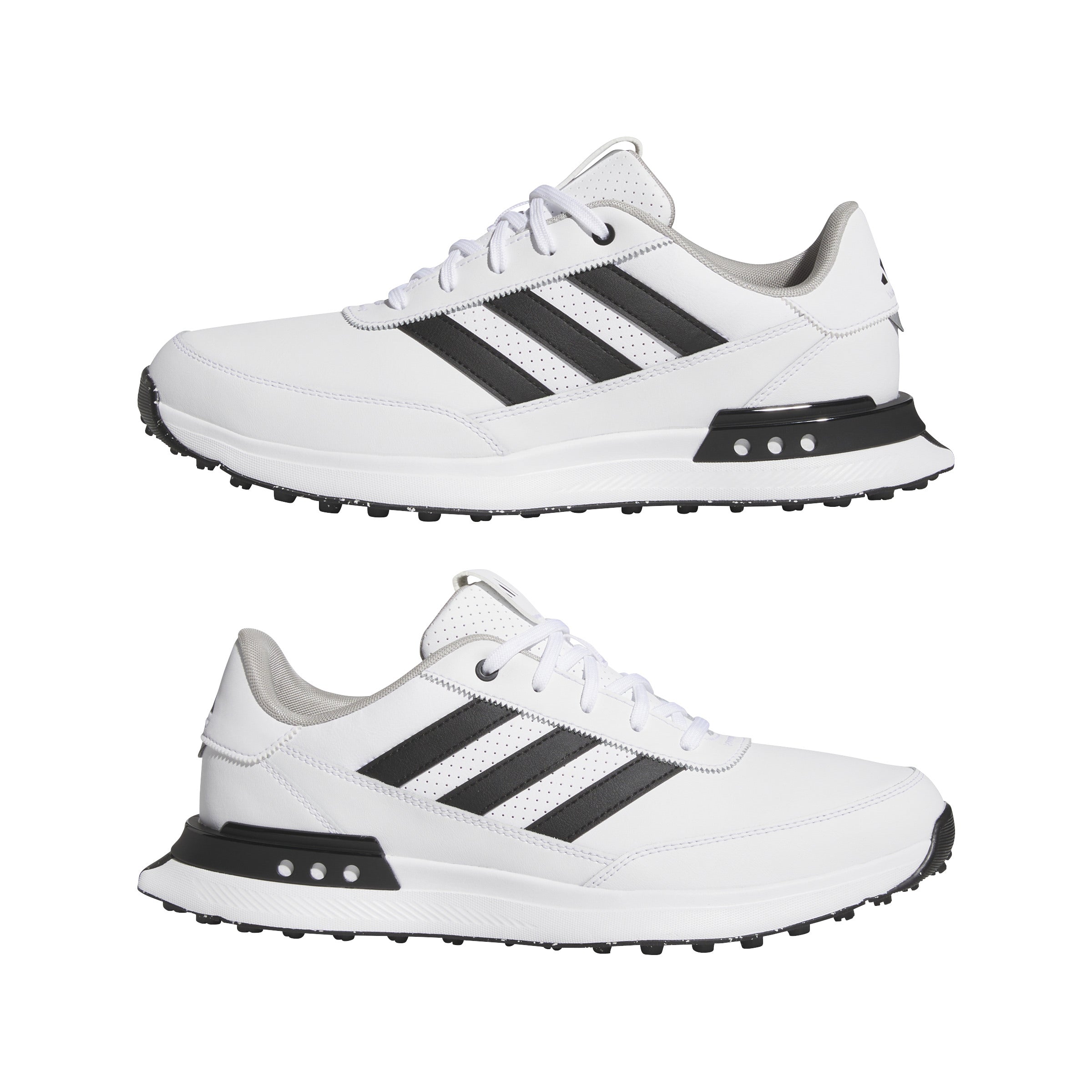 adidas S2G Leather Spikeless Golf Shoes - White / Black / Grey Two