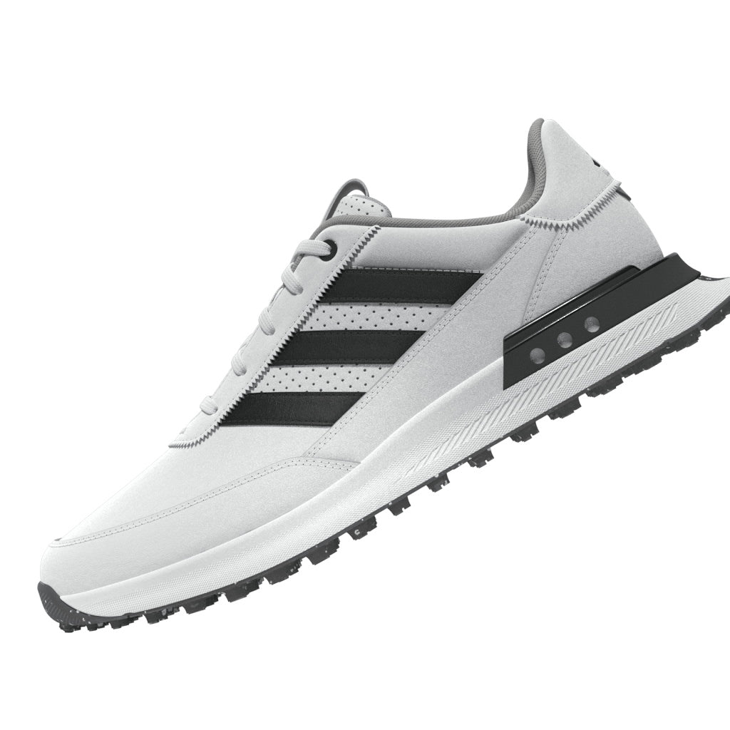 adidas S2G Leather Spikeless Golf Shoes - White / Black / Grey Two