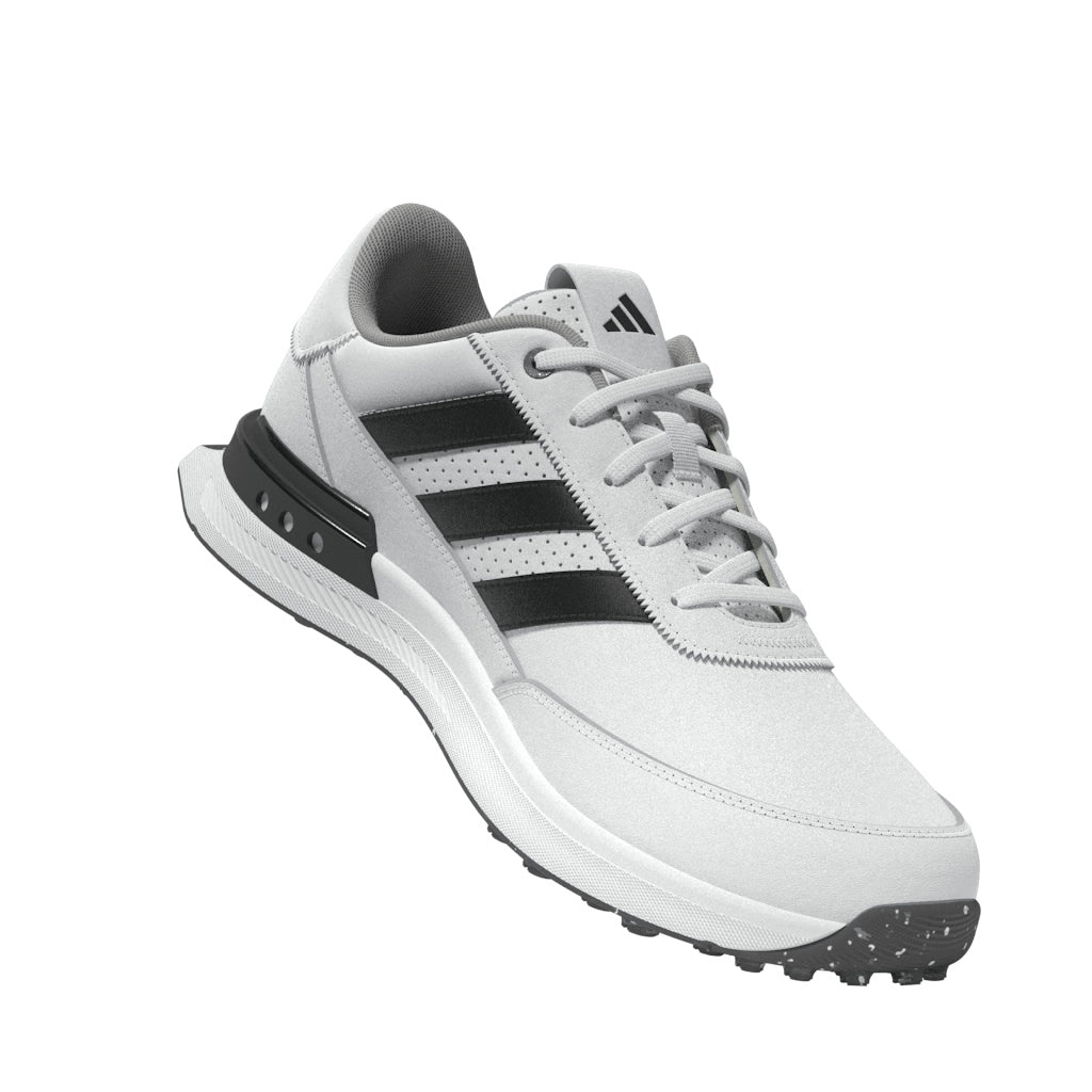 adidas S2G Leather Spikeless Golf Shoes - White / Black / Grey Two