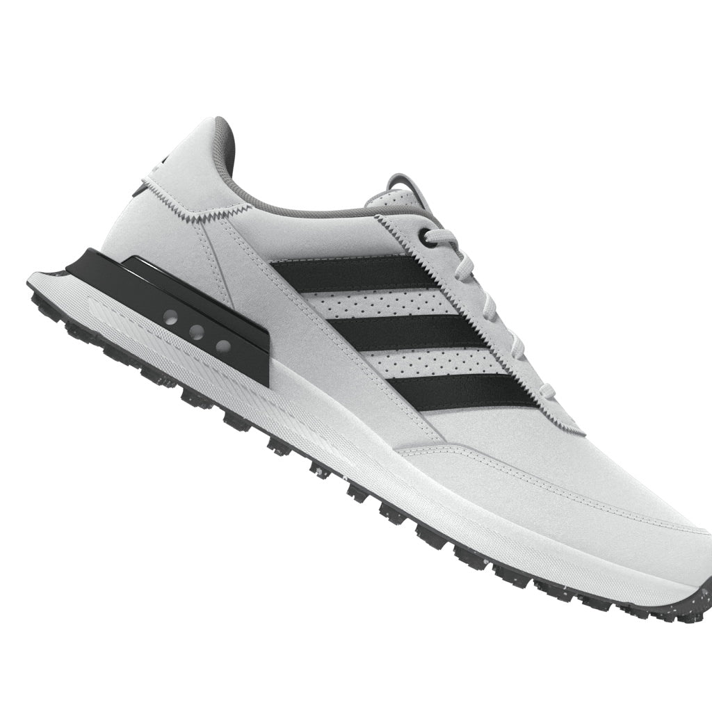 adidas S2G Leather Spikeless Golf Shoes - White / Black / Grey Two